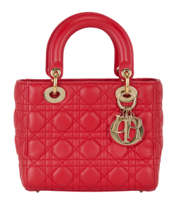 Small Lady Dior, Leather, Red, 18-MA-1127, S, 3*